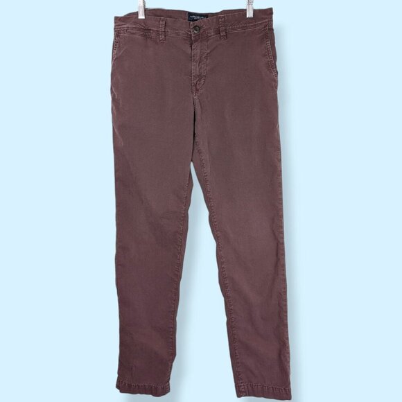 (2/$20) American Eagle Burgundy Slim Fit Chino Pants - Picture 2 of 7